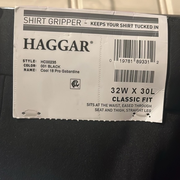 NWT Haggar Cool 18 Pro Black Pants size 32W X 30L - Picture 5 of 6